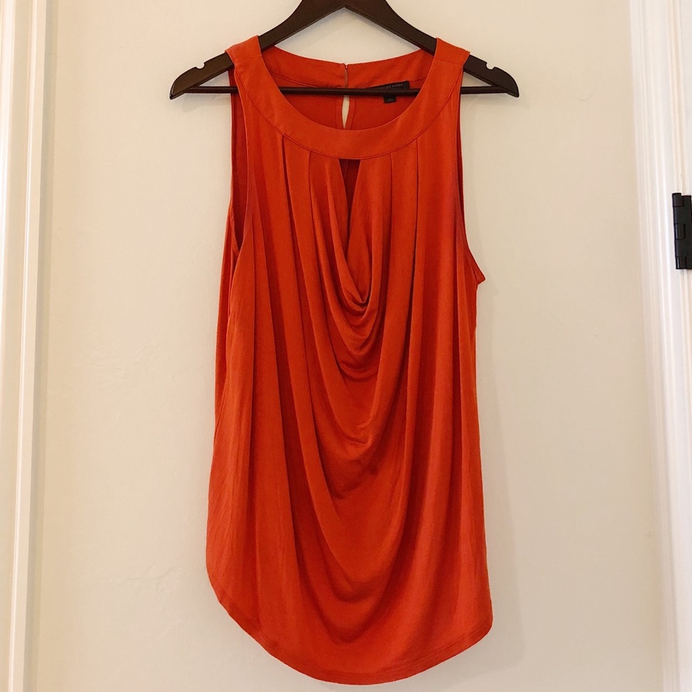 Orange sleeveless blouse